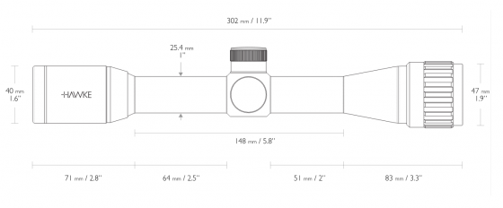 Оптический прицел Hawke Vantage 4x32 AO Mil Dot (14102)