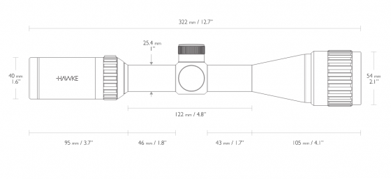 Оптический прицел Hawke Vantage IR 3-9x40 AO Mil-Dot с подсветкой (14225)