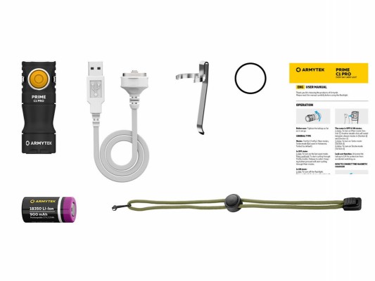 Фонарь Armytek Prime C1 Pro Magnet USB XP-L 930 lm свет тёплый